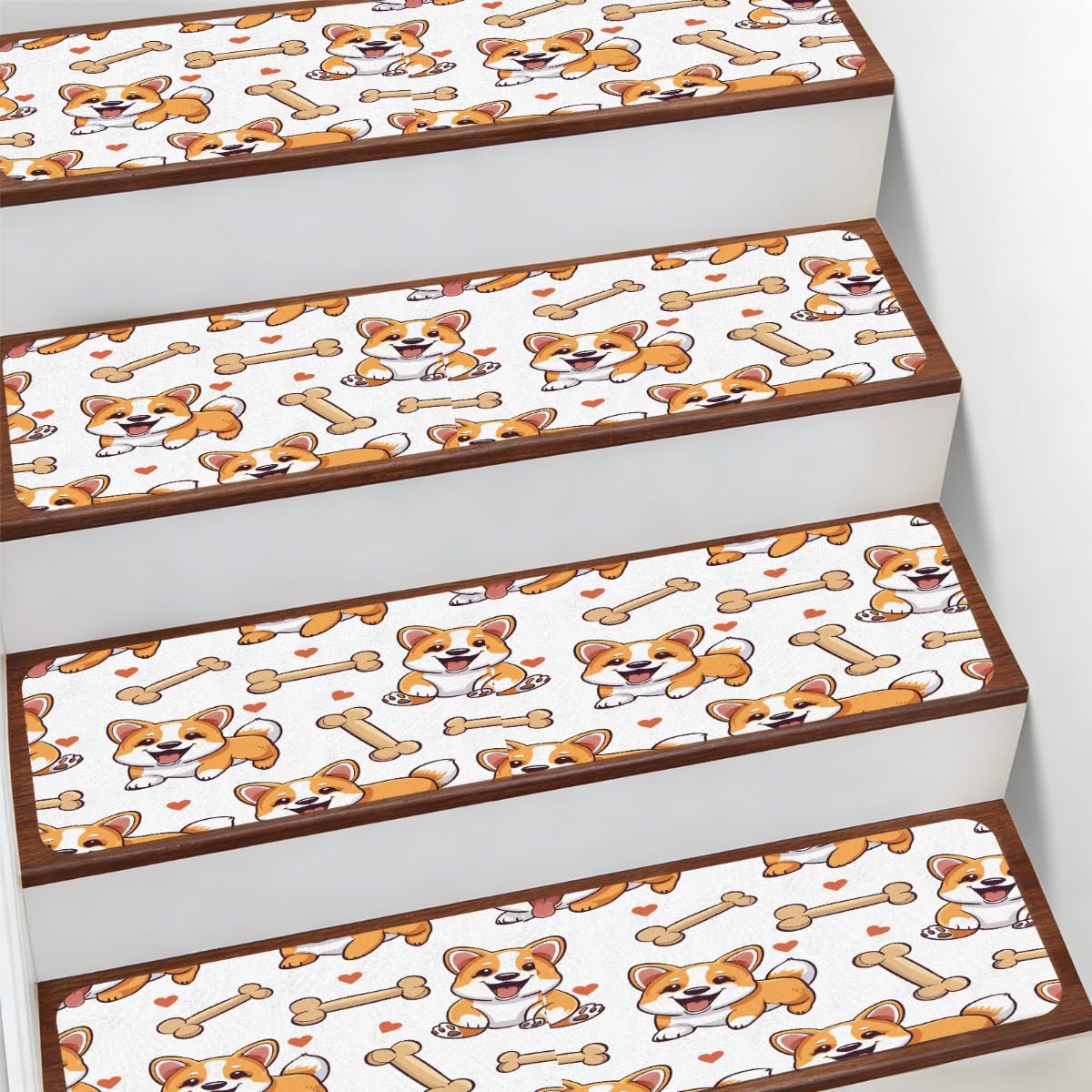 Alfombra para peldaños de escalera con base antideslizante de seguridad para proteger interiores