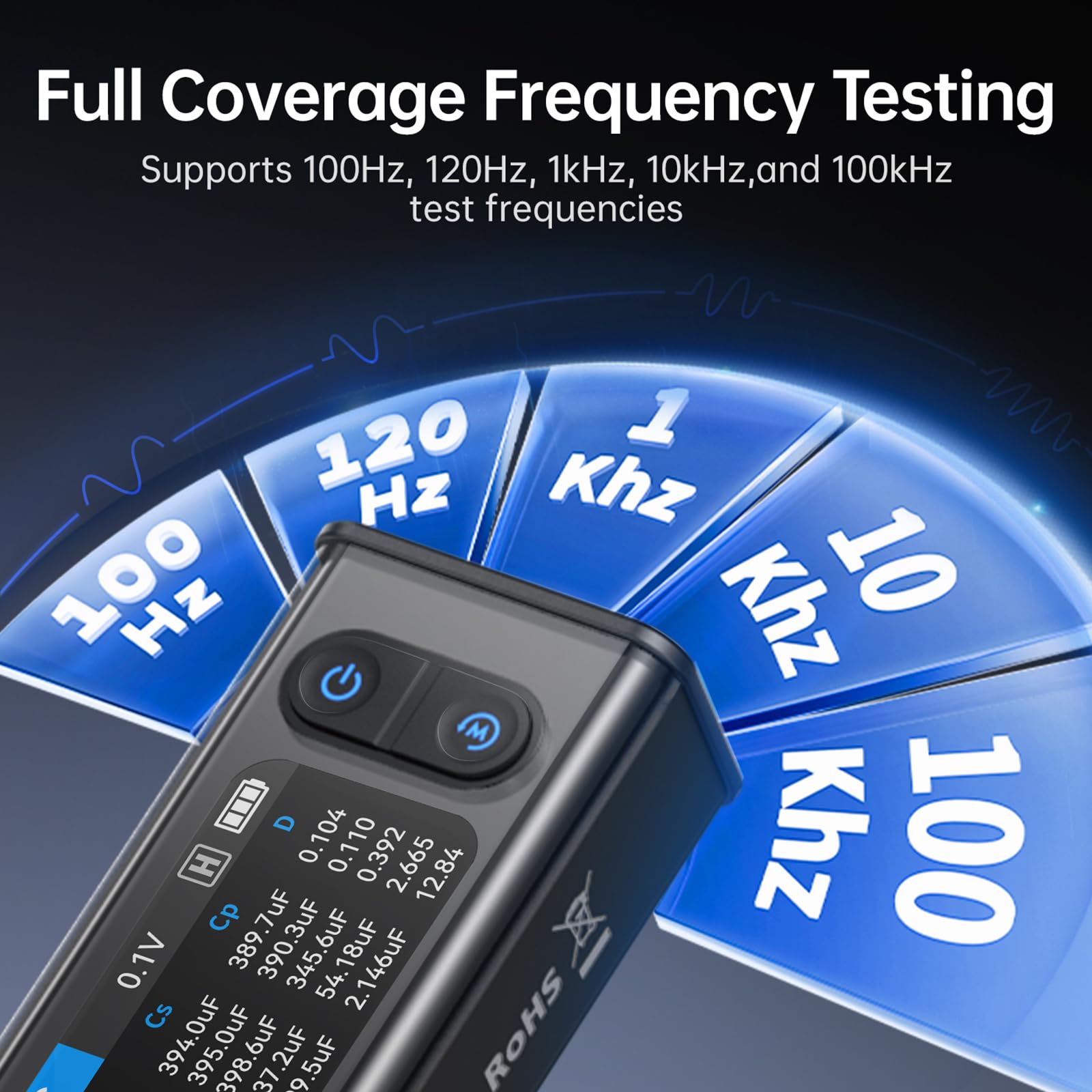 LCR Messgerät LCR-ST2, 2-in-1 LCR Meter Pinzette, LCR/ESR Meter, LCR-Messpinzette, 100kHz digitales Multimeter für SMD Automatischer Sequenzvergleich Widerstand Induktivität Kapazität Bauteilprüfung