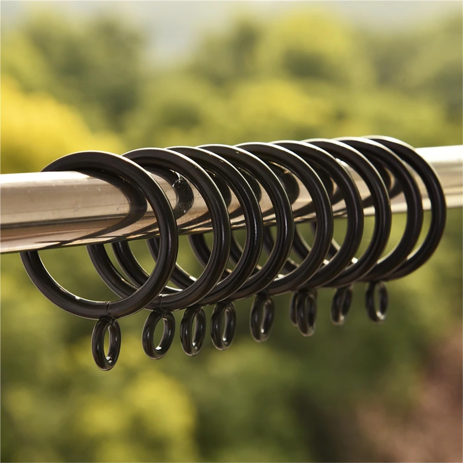 40 Stück 25/28/38/45/55 mm Gardinenstangen Metall Vorhangringe Hängeringe Essential Home Products Für Fenster Und Türen(38mm Black)