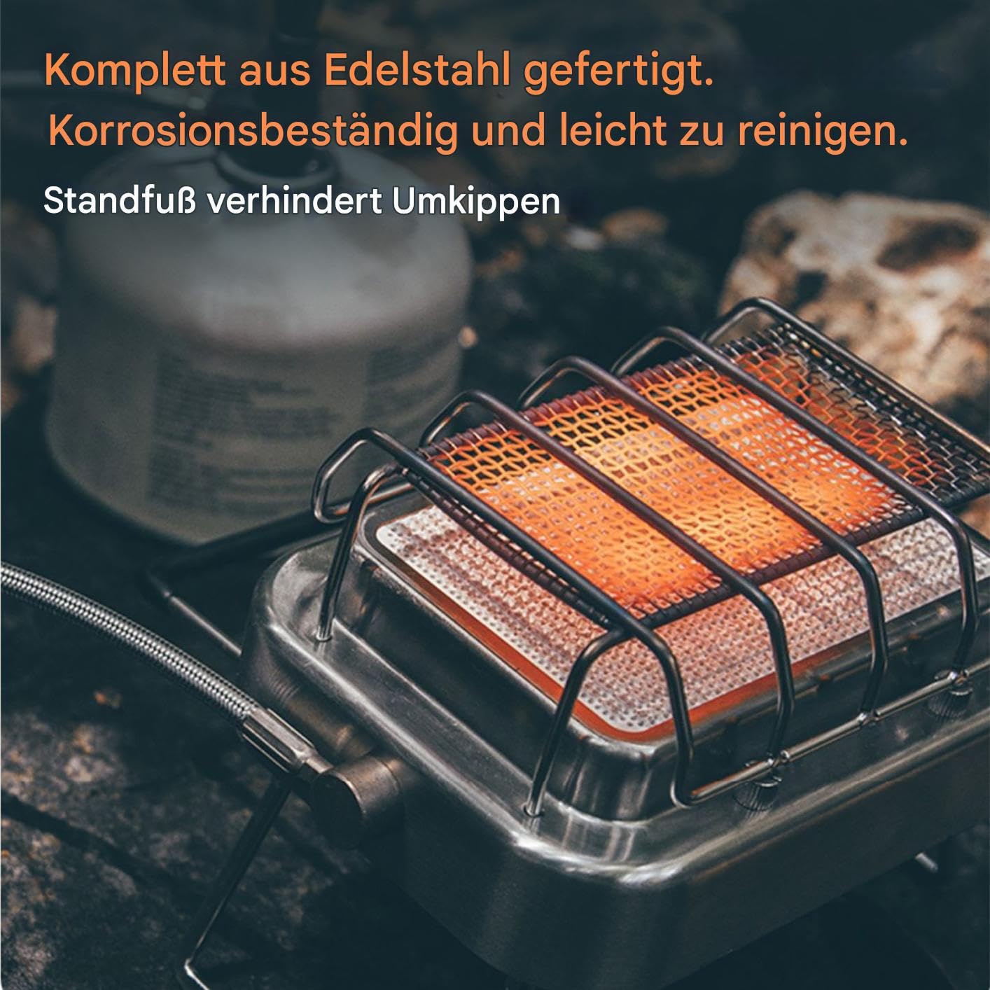 Heizgeräte für Camping und Zelte - 2-in-1 Ofen aus rostfreiem Stahl | Heizgerät Für Innenräume Und Außenbereiche | für Terrasse, Outdoor, 1-2 Personen, Wandern, Garage, Angeln und Wildlife Beobachtung