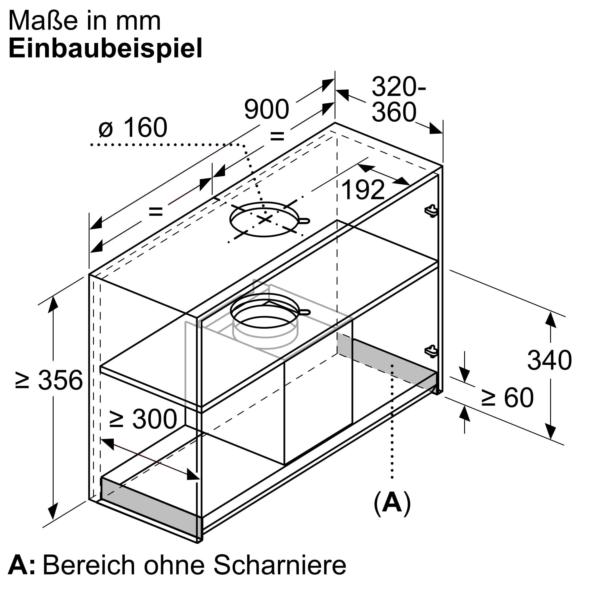 Siemens LJ97BDP60 iQ500 Integrierte Designhaube 90 cm iQdrive Motor Mattschwarz