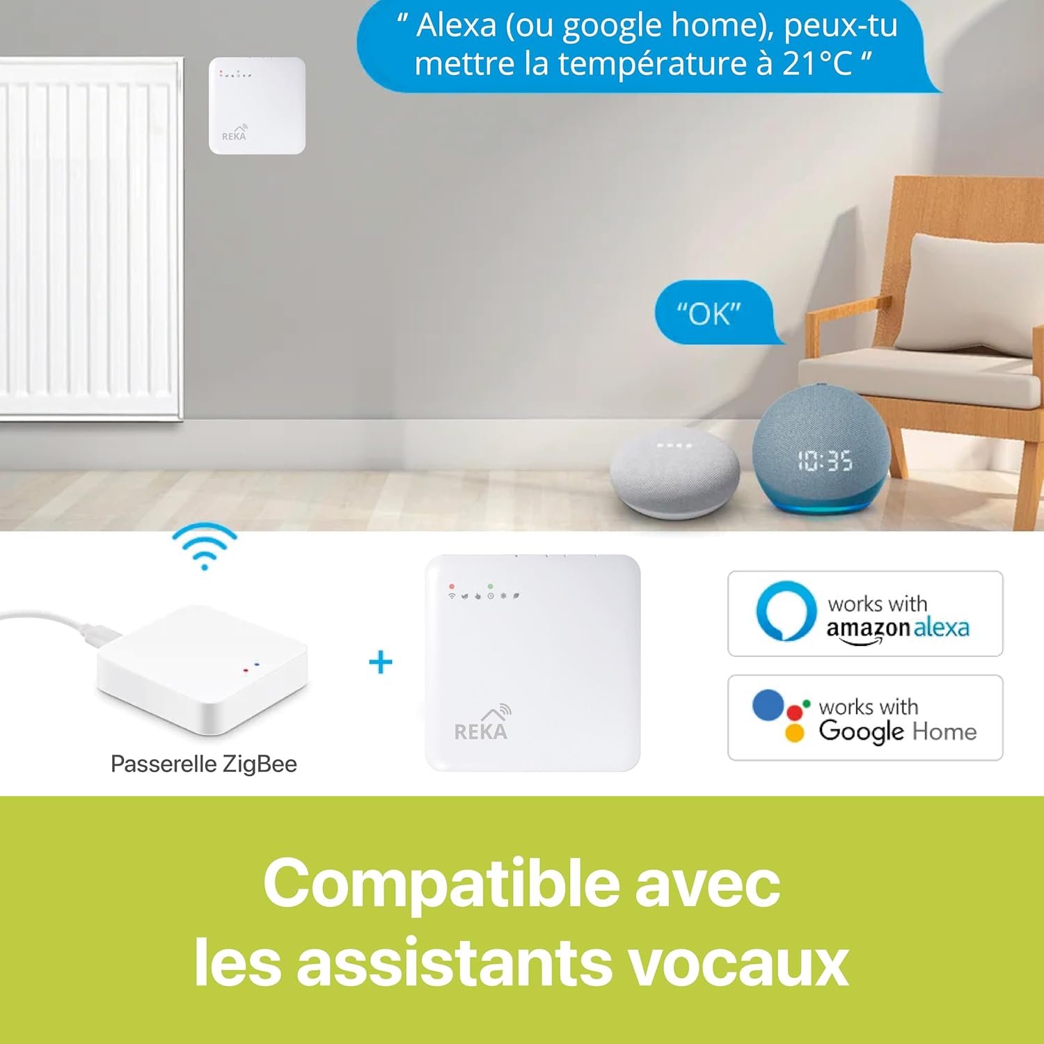 REKA Thermostat compatible with voice assistants