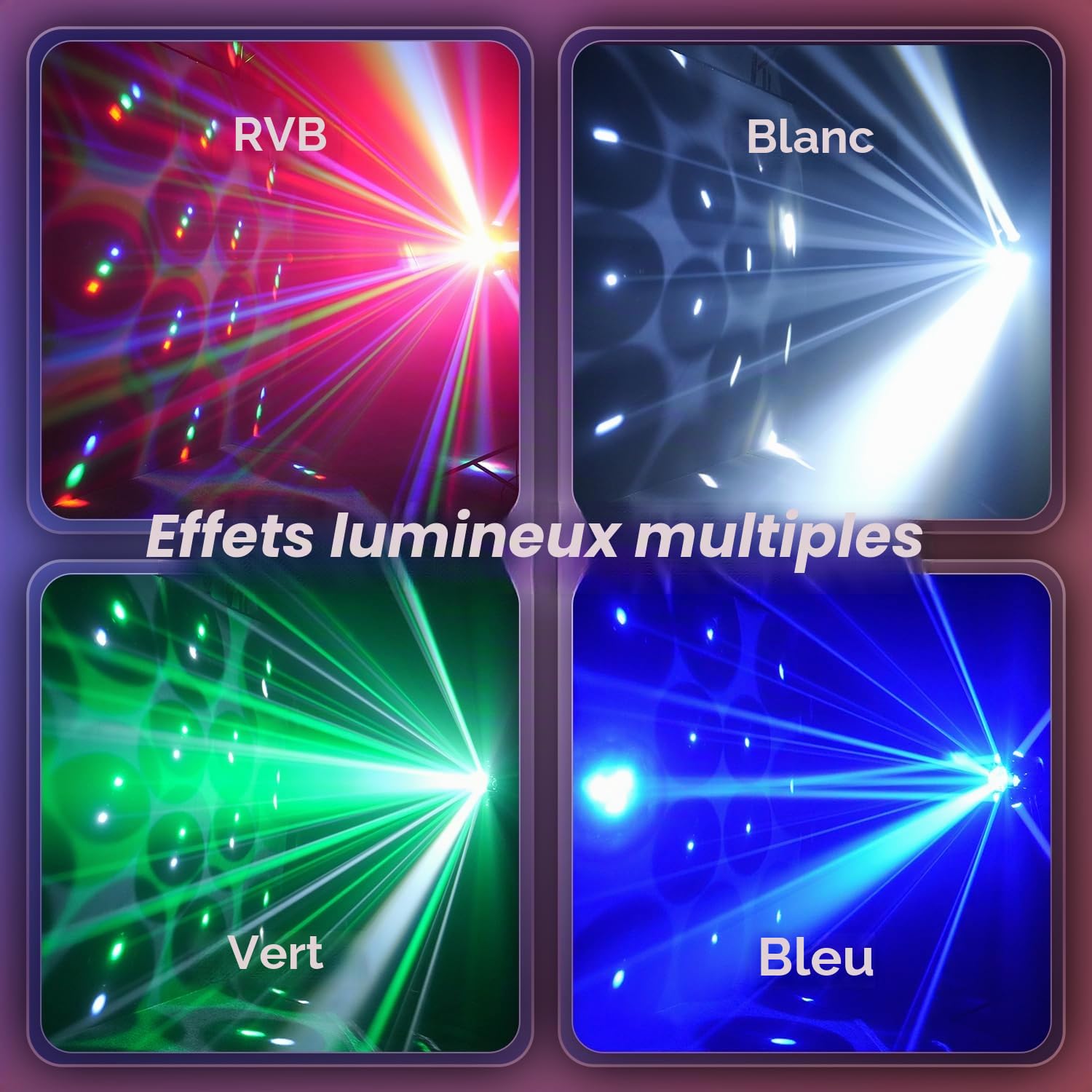 Lyre LED 150W RGBW Lampe de scène avec Télécommande et Boule Disco, 25CH Jeux de Lumière pour Bar, Club, Discothèque, Fête à la maison, Piste de danse