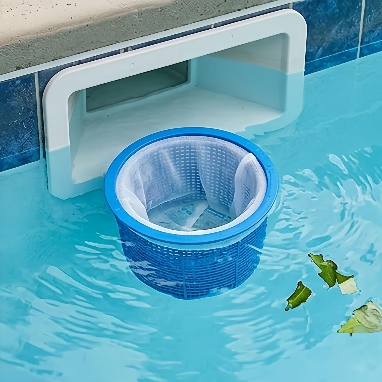 Lot de 100 chaussettes filtrantes pour piscine pour l'entretien du spa, texture polyester, 13 x 22 cm, sac filtrant rectangulaire, adapté pour l'entretien de routine des jeux d'eau, skimmer
