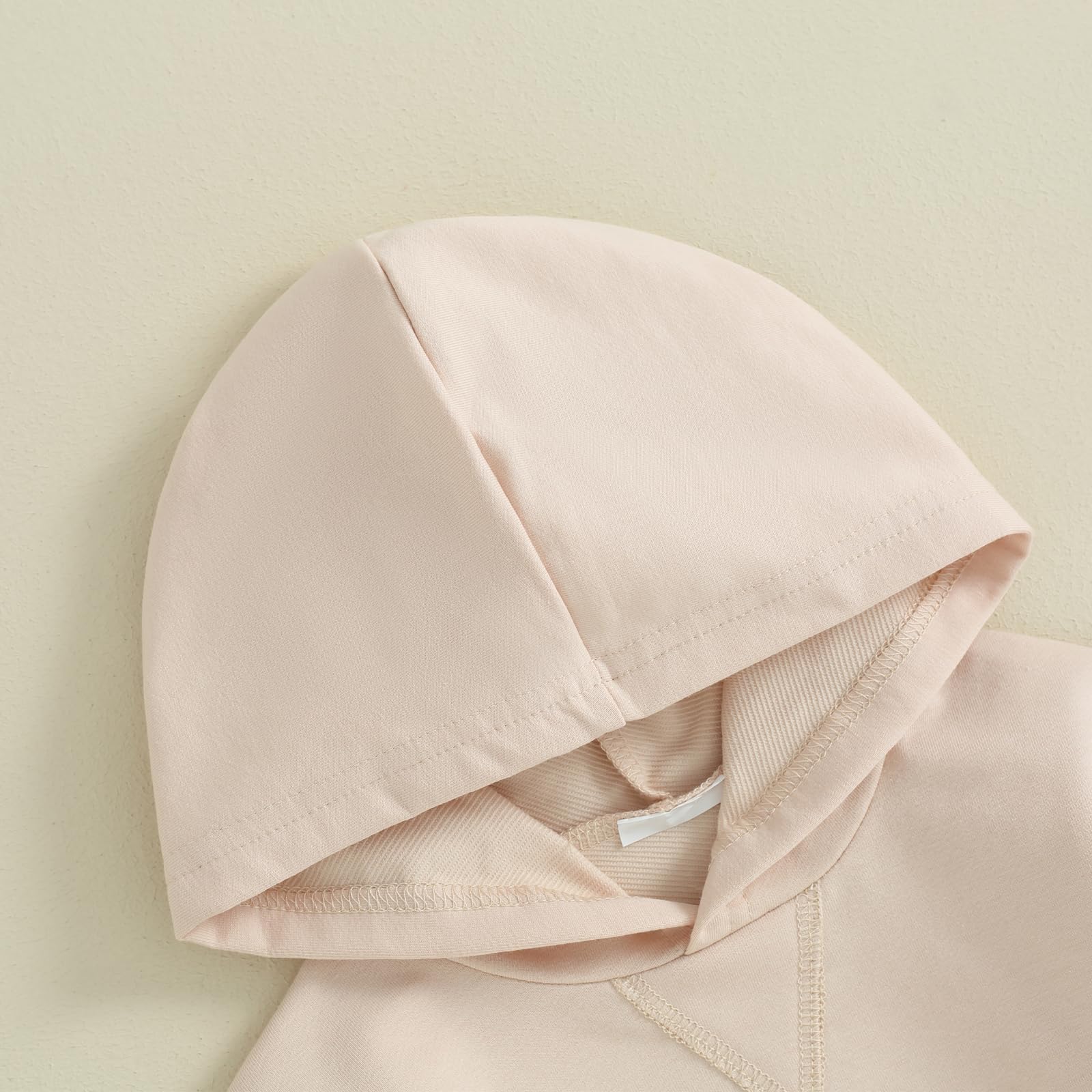 Conjunto de 2 piezas de sudadera con capucha y pantalones deportivos de color liso para bebé y niña