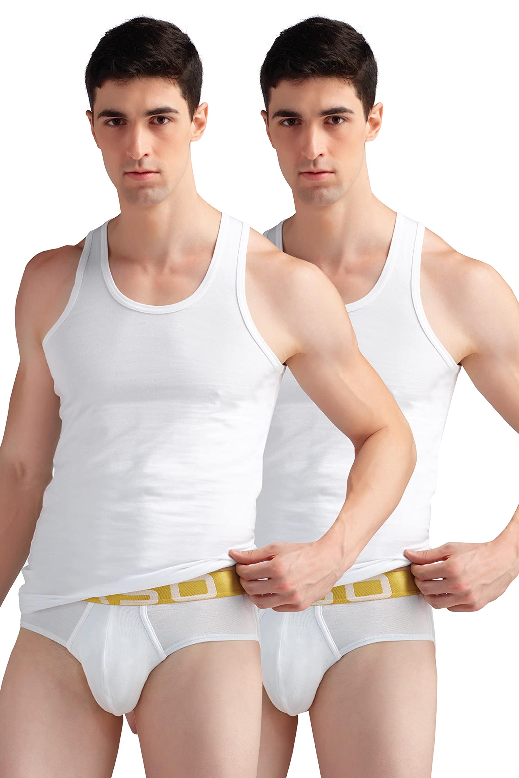 Men's Organic Super Combed Cotton Vest Pack of 2 | Soft & Breathable Sleeveless Innerwear | Comfort Fit-image-9