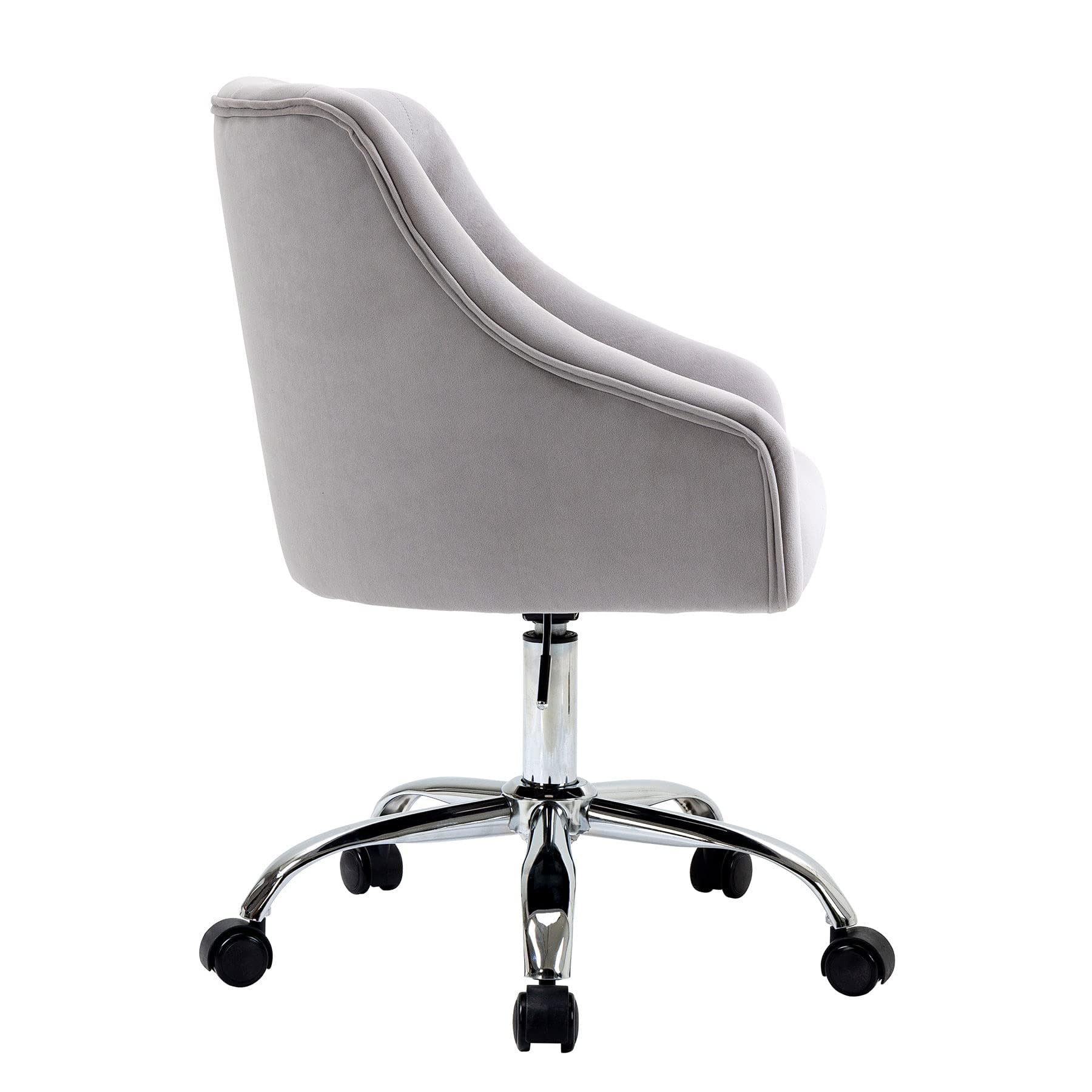 Chaise de bureau en velours, Chaise de bureau ergonomique en velours avec roulettes, Chaise pivotante réglable en hauteur pour table de maquillage pour bureau à domicile & filles, fauteuil