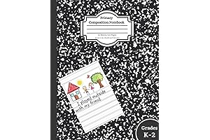 Primary Composition Notebook With Picture Box: Wide Ruled With Dotted Midline