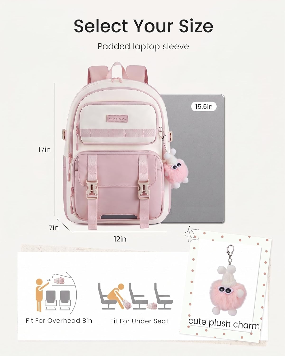 Lovevook Big School Backpack Teen Girls