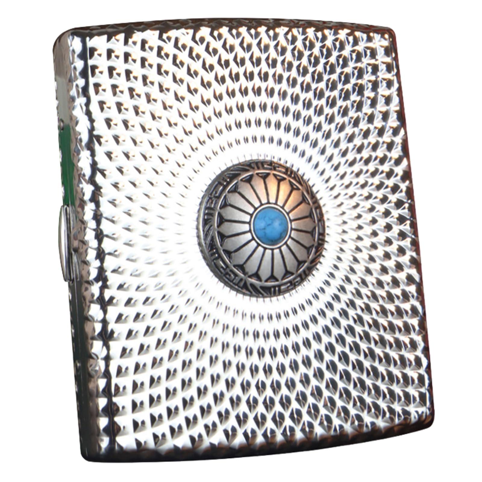 Arkchiu Silver Cigarette Case Metal For Regular, King Size, 20 Cigarettes, Double Sided Spring Clip Open Pocket Holder ,One Size