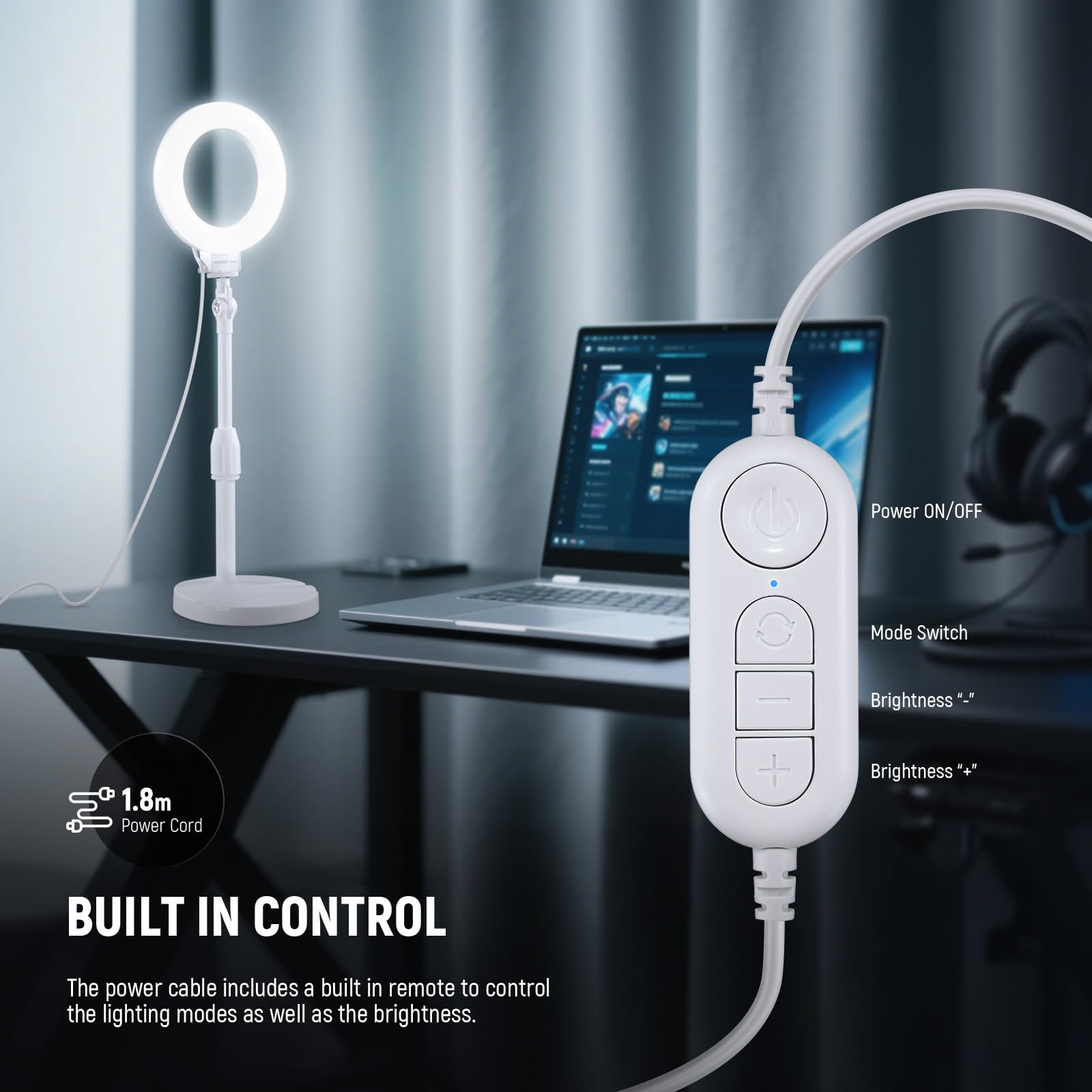 Desk Ring Light For Zoom Meetings - Video Conference Lighting Kit For - View #3