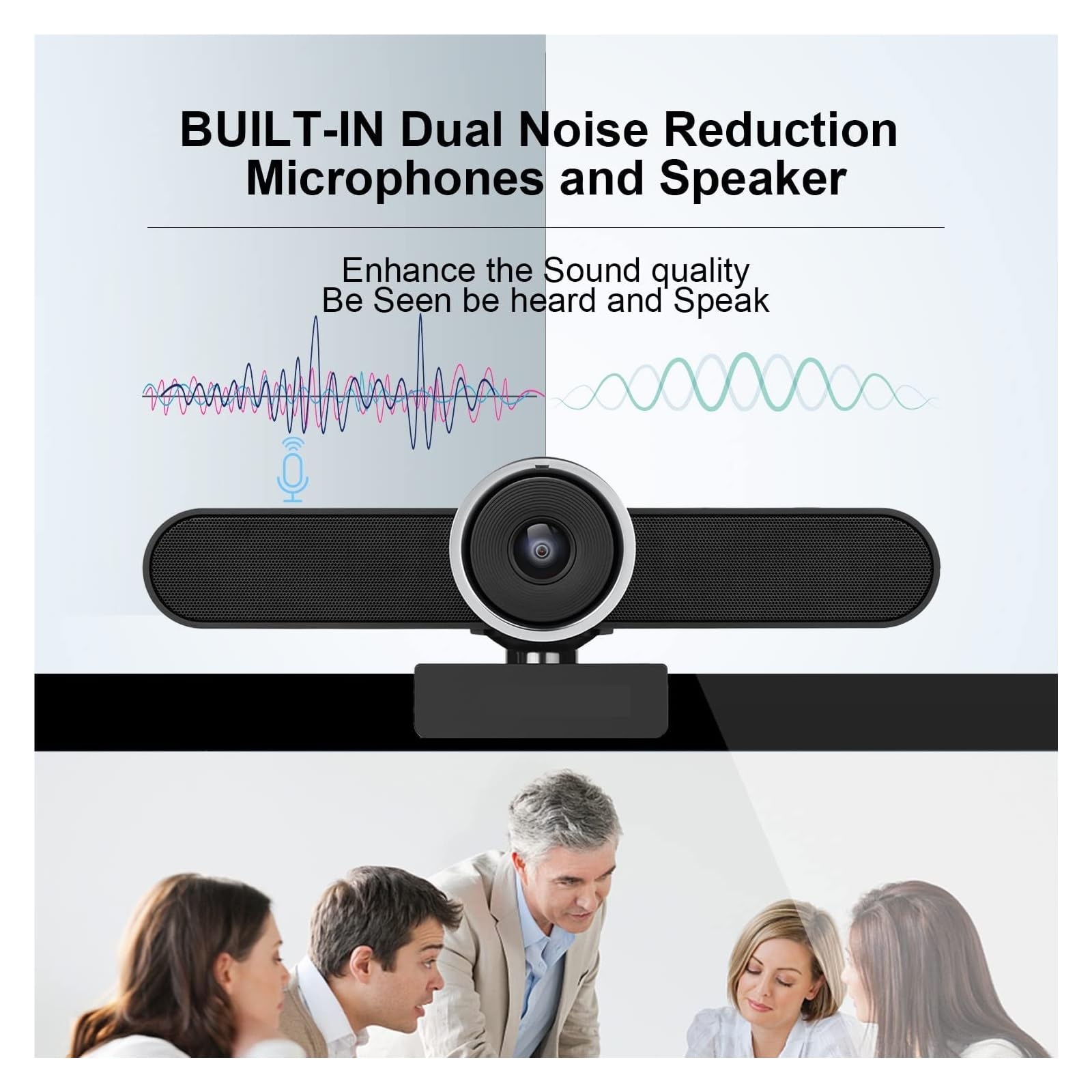 Conferenza USB 1080P Web Camera 124 ° Webcam grandangolare con Microfono e Altoparlante for Smart TV PC Living Streaming