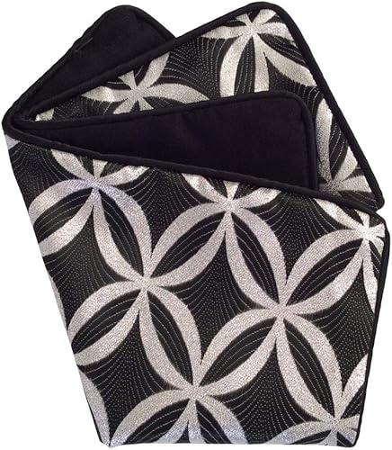 Miniatura 6 de Funda de almohada de 16 x 26 pulgadas, diseño geométrico con ribete de satén negro para decoración del hogar, sofá, dormitorio