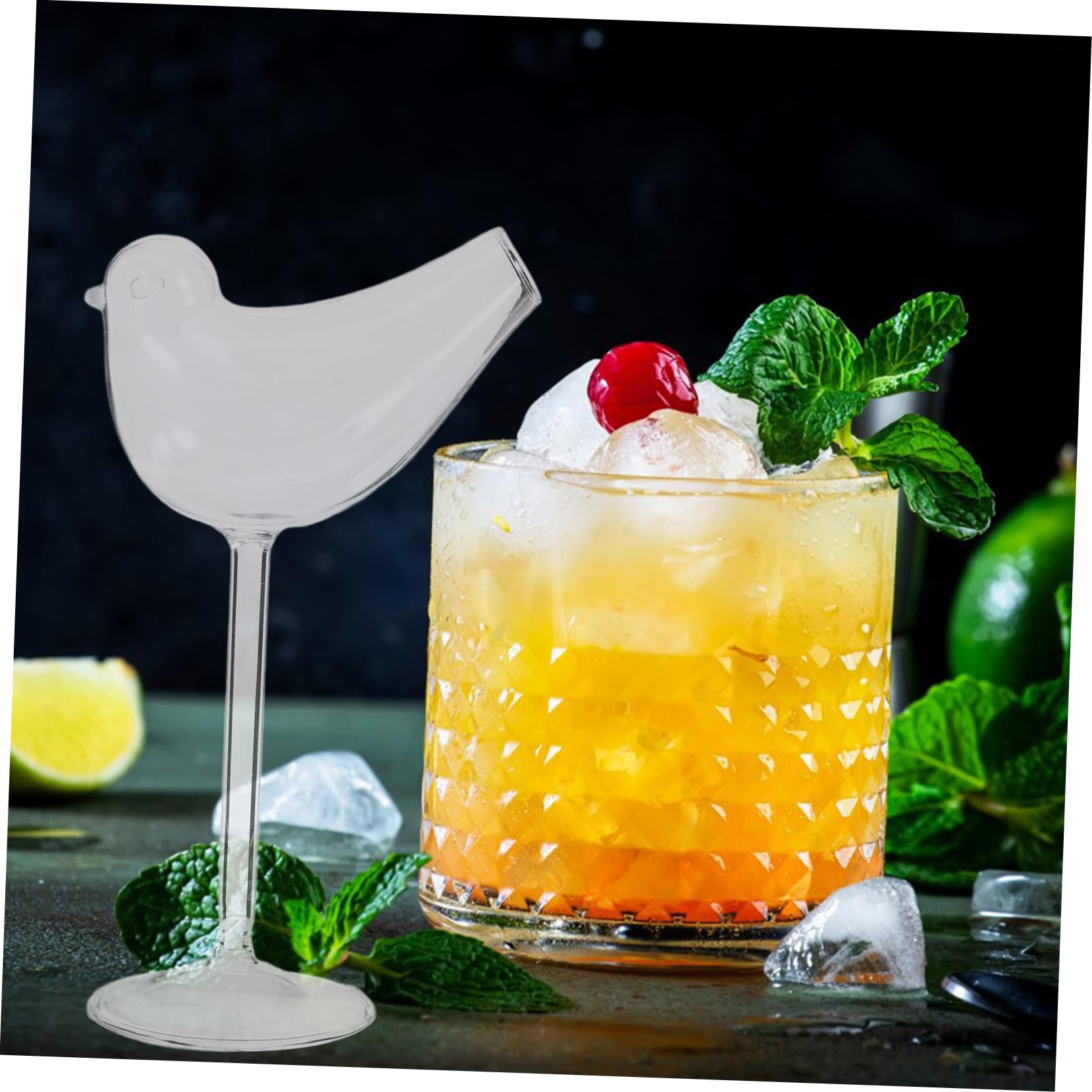 Bird Shaped Rauchglas Trinkbecher 4 Stück aus Glas für Wein und Saft