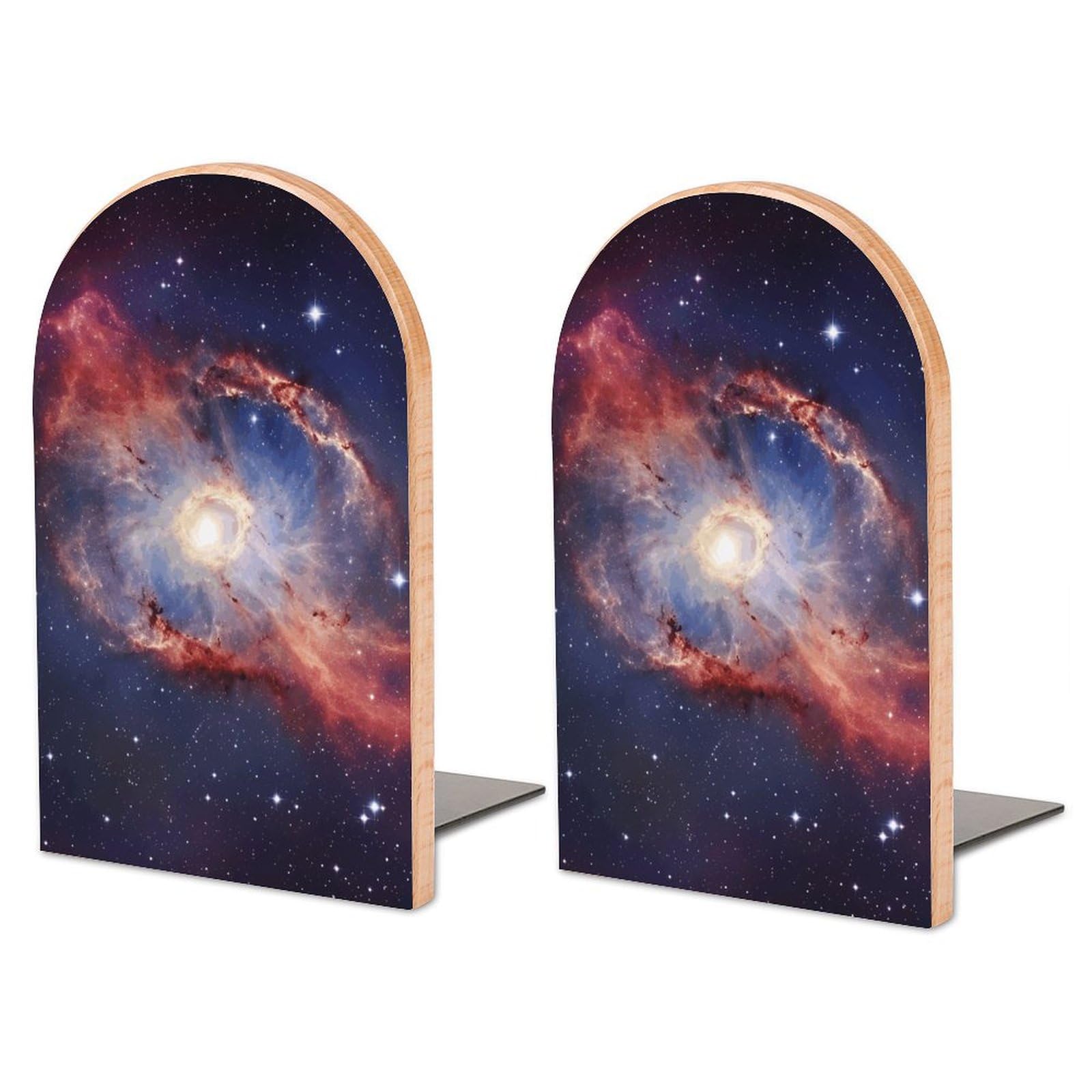 Serre-livres réglables en bois de hêtre et fer forgé galaxie chic