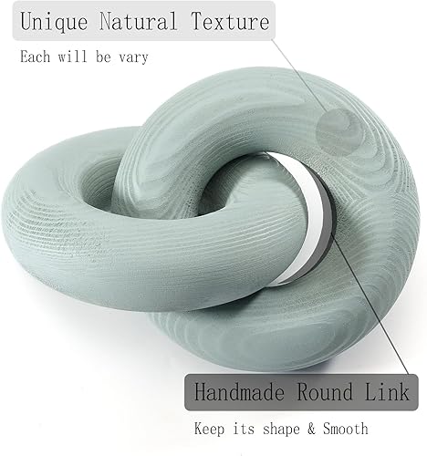 Miniatura 5 de baqor Decoración de nudo de madera de 2 eslabones, para mesa de café, estantería, bohemio, celta, hogar, entrada, sala de estar, oficina, rústico,