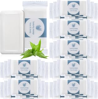 Kacctyen 200 Pcs Mini Bar Soap Bulk Individually Wrapped Hotel Hand Soap | 0.35oz Travel Size Toiletries for Bathroom, Vacation Rentals, Bulk Supplies for Hotels Motels B&B Events