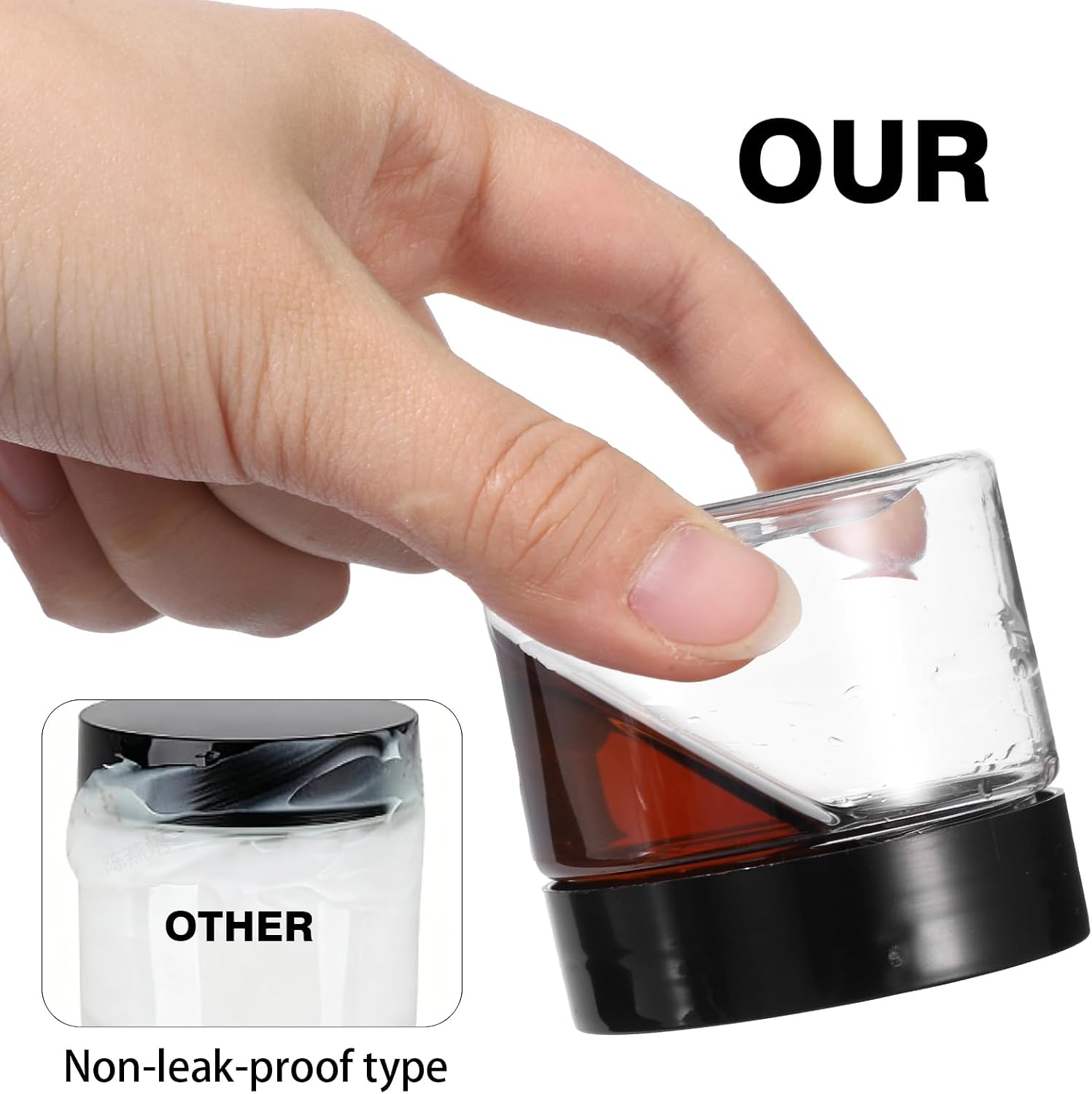 6 PCS Round Wide-mouth Makeup Sample Container, Leak-Proof Clear Cosmetic Jars, Plastic Container Jars with Lids, Refillable Travel Size Containers, Small Travel Containers for Creams, Lotion (12g)