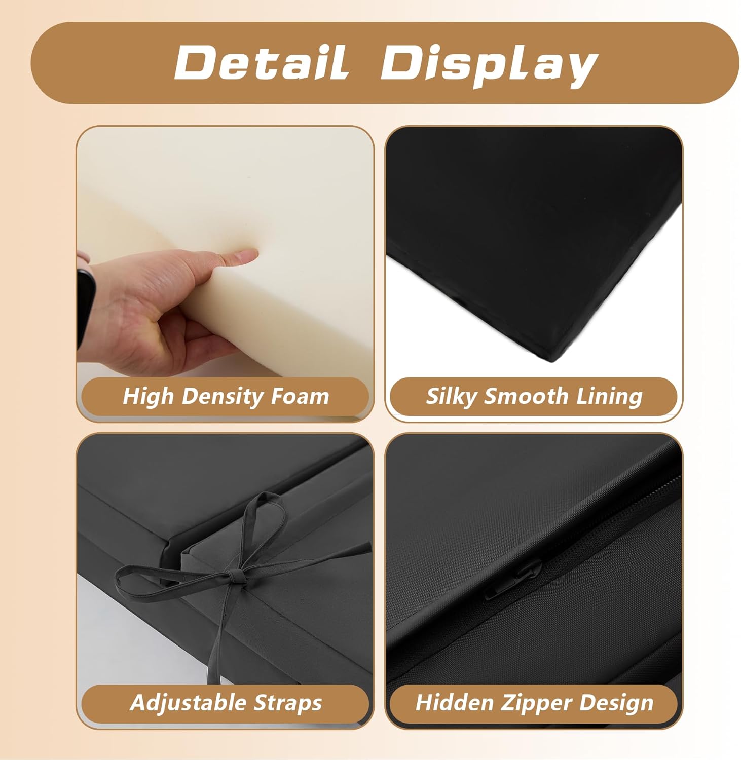 High Back Patio Chair Cushions, 21x20 Waterproof & Fade-Resistant Outdoor Dining Chair Cushions, Indoor/Outdoor High Back Cushion, Seat Pad for Glider and Lawn Chair, Dark Grey