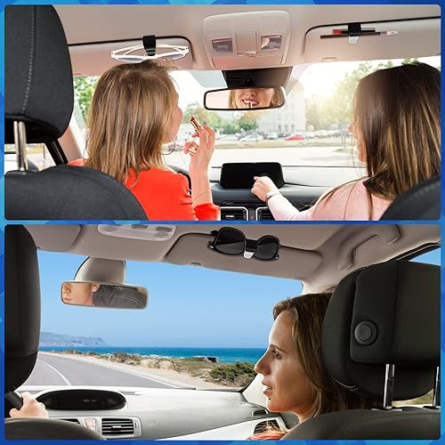 Miniatura 4 de Tallew 4 piezas de clip para visera de automóvil con almohadilla antideslizante de silicona, soporte para lentes de sol para vehículos, clip para