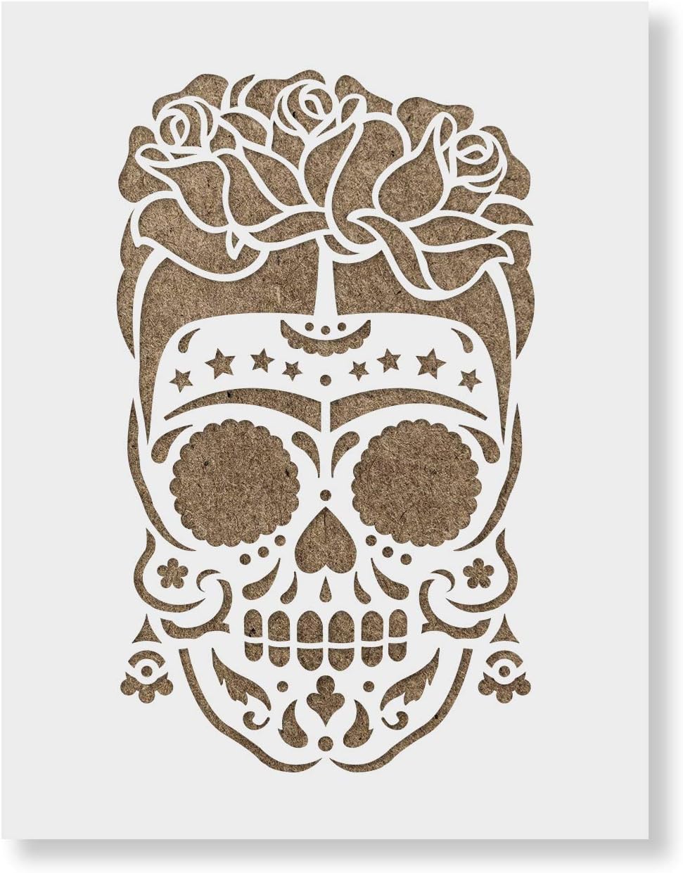 Frida Sugar Skull Stencil - Sugar Skull, Dia De Los Muertos, Pumpkin Stencil
