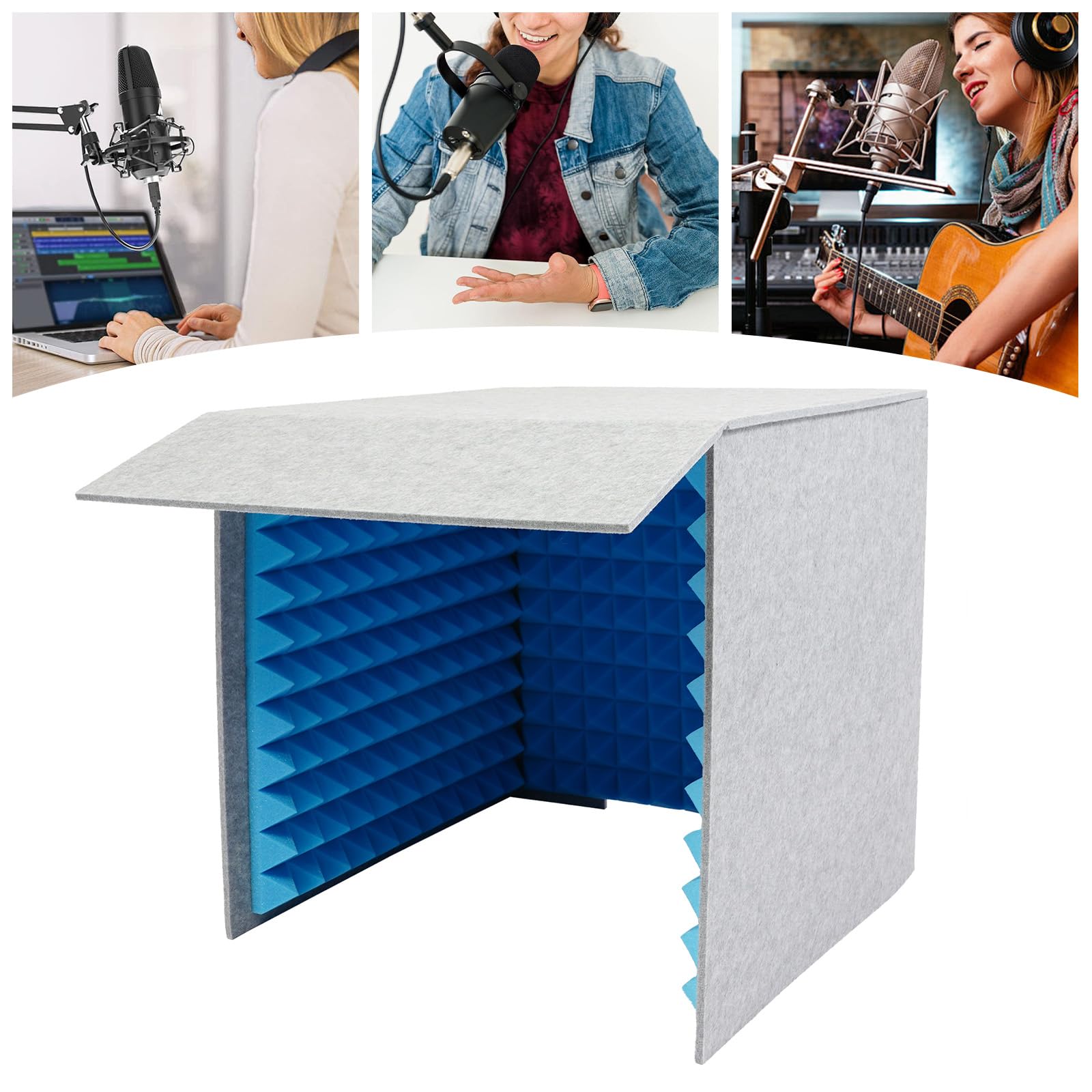 Cabina de canto, cubierta de escritorio insonorizada, 60x60 cm Cabina de canto portátil para salas de estar, habitaciones de juegos, estudio de grabación