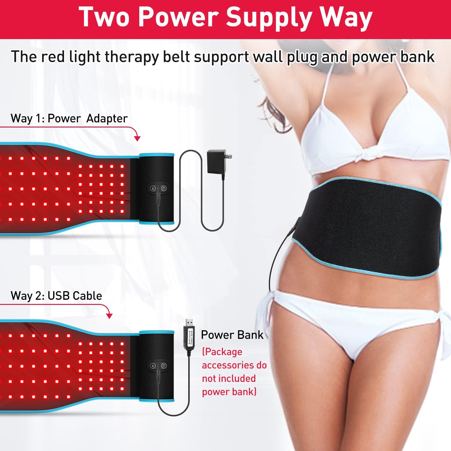 Red Light Therapy Belt for Body Pain, 128*18cm Wearable Infrared Light Therapy Device FDA Cleared 120 Infrared Lamps 880nm Deep Therapy Red Light Lipo Belt Relieve Back/Shoulder/Joints Pain