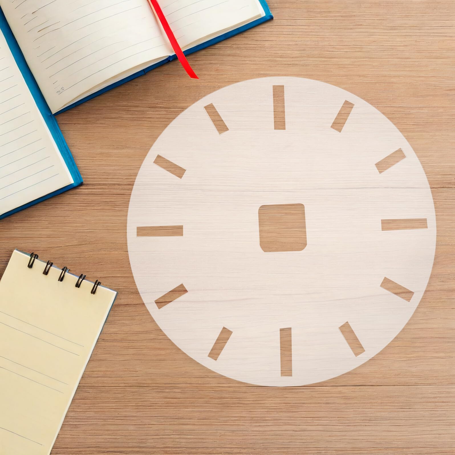 Plantillas de Reloj Acrílicas 2 Piezas para Fresadora Plantilla de Incrustación Circular para Carpintería DIY de Números para Tablero de Reloj Herramienta de Dibujo y Decoración