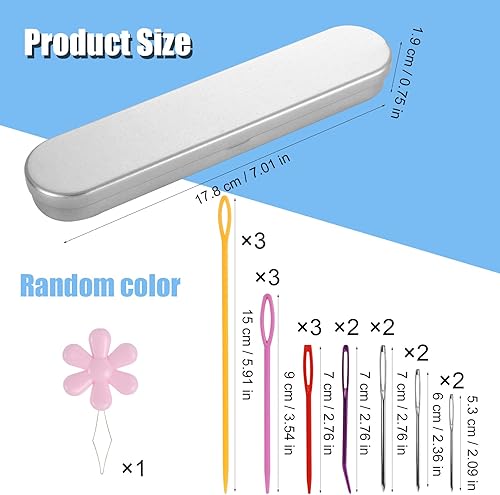 Miniatura 2 de 22 agujas romas de ojo grande, agujas de tejer de hilo de plástico y acero inoxidable, agujas de coser, agujas de coser de lana, agujas de tejer