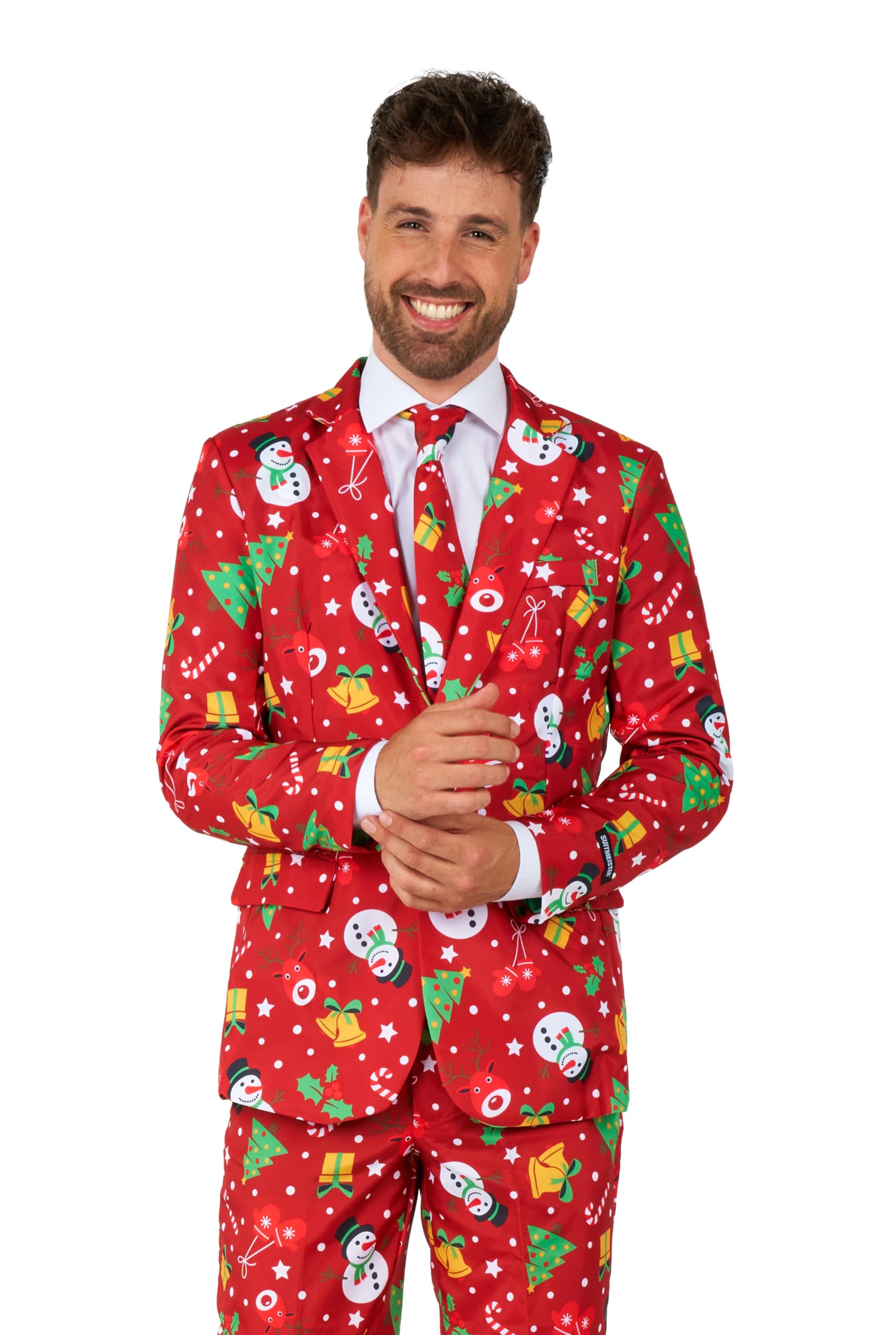 Suitmeister Men's Christmas Blazer - Festive Holiday Light Up X-Mas Jacket