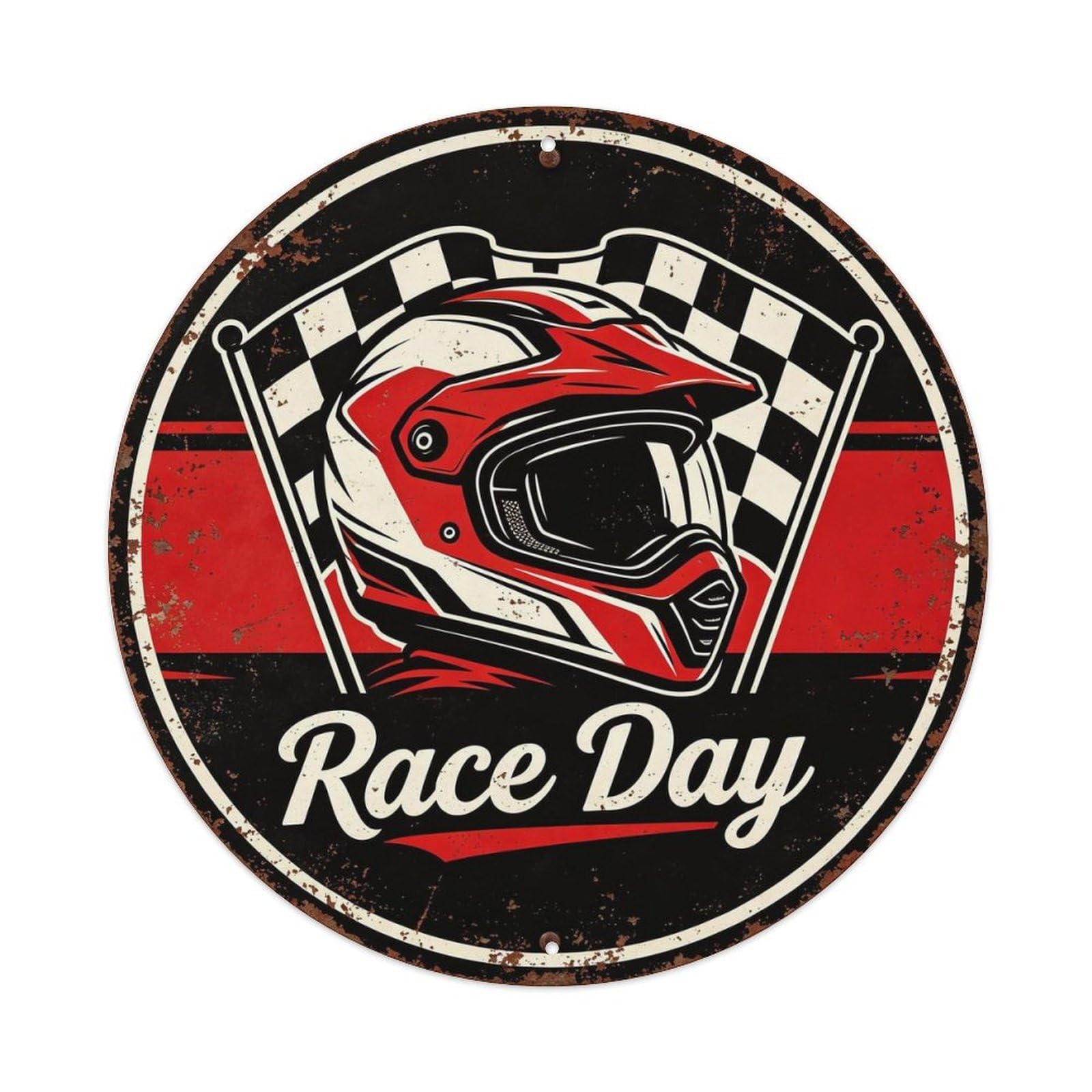 Vintage Motorcycle Racing Race Day Metal Tin Sign Plaque