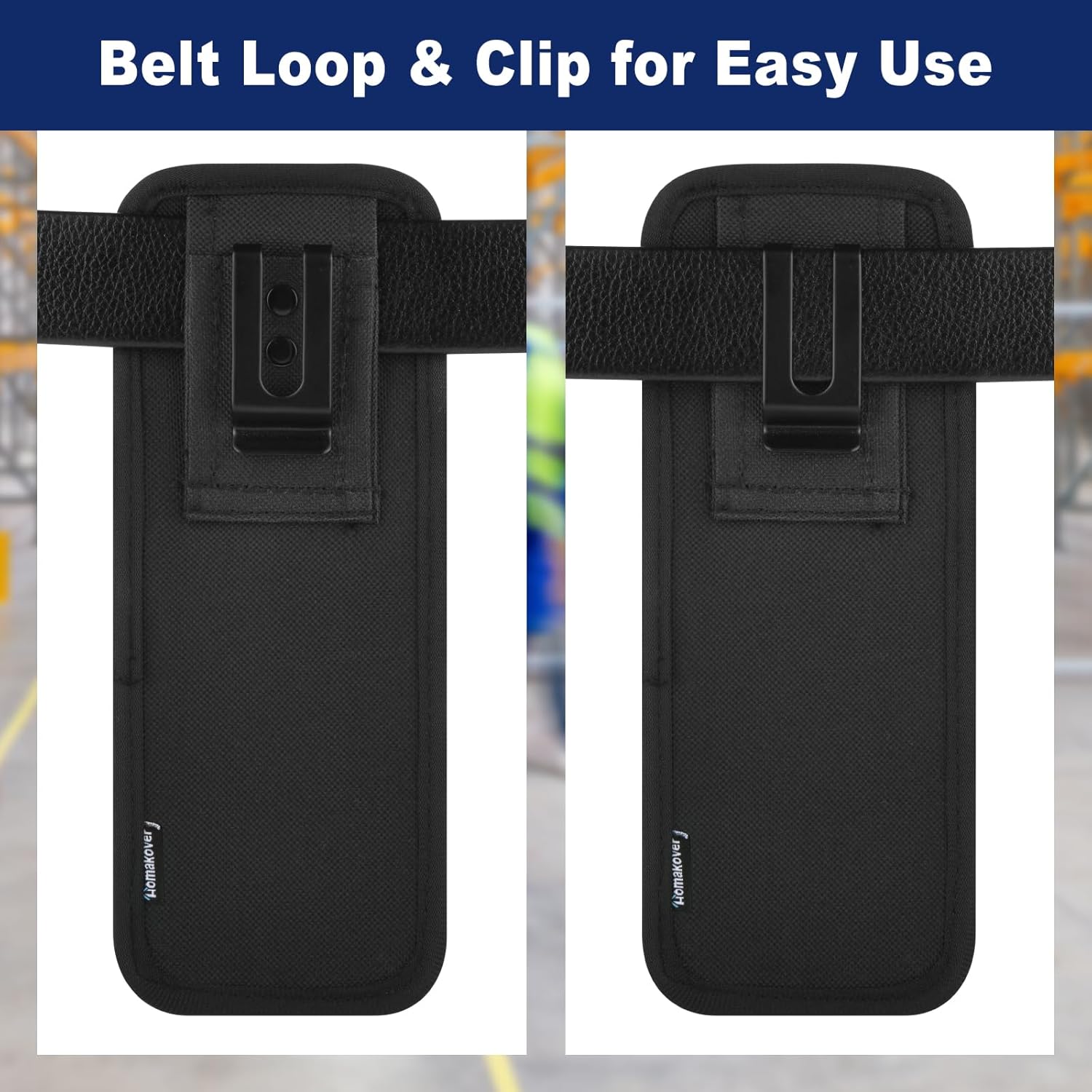 Barcode Scanner Holster, Universal Scanner Holster Pouch for Gun Grip Mobile Computers, Handheld Bar Code Scanners, Belt Loop & Clip Attachment Fits for Zebra Scanner MC3300/3200/3100/3000 (Black) - Image 3