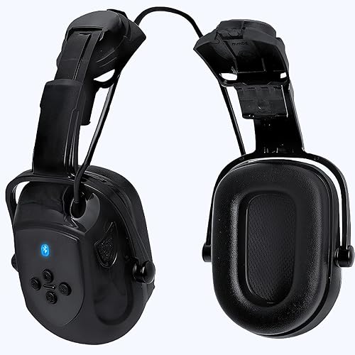 Aolamegs Orejeras con Bluetooth para casco duro, NRR de 26 db, con cancelación de ruido, orejeras para llamadas, música, protección auditiva (no