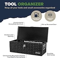 Vista 5 de ARKSEN - Caja de herramientas con cierre de placa de diamante de aluminio resistente de 30 pulgadas, para camioneta, remolque o casa rodante, mango