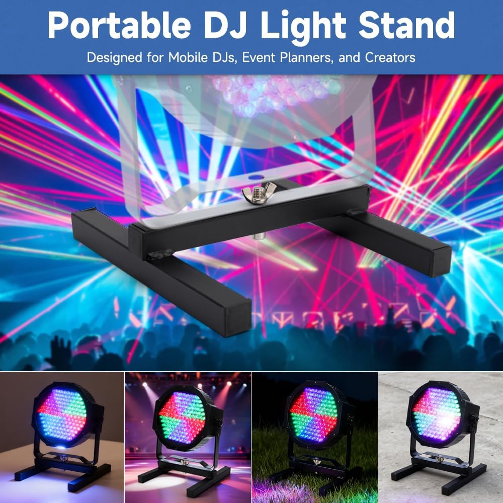 Topteng 2Pcs DJ Light Stand, LED Par Can Floor Stand Pro DJ Lighting H Frame Uplighting Par38 Par56 Par64 Par Light Mount Bracket Mount Holder for Stage Wedding Party Concert Events