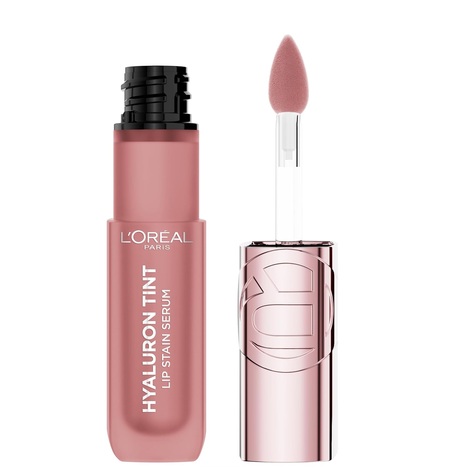 L’Oreal Paris Hyaluron Tint Lip Stain Serum, Long Lasting, Hydrating Lip Makeup Infused with Hyaluronic Acid, 601 Worth It (Pinky Nude)