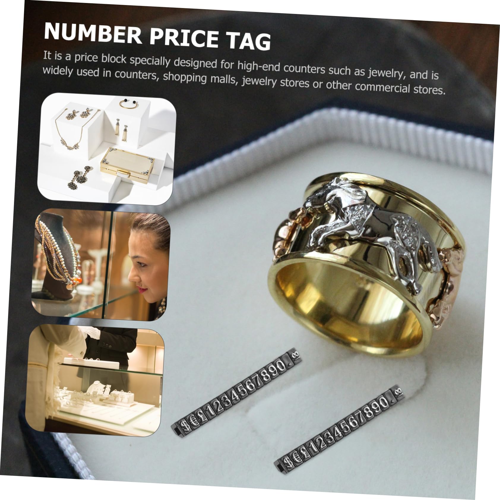 Sewroro 20 Sets Retail Counter Display Tags Display Cube Retail Booth Signages Pricing Cube Tags with Base Jewelry Tags Label Cubes Jewelry Cube Plastic