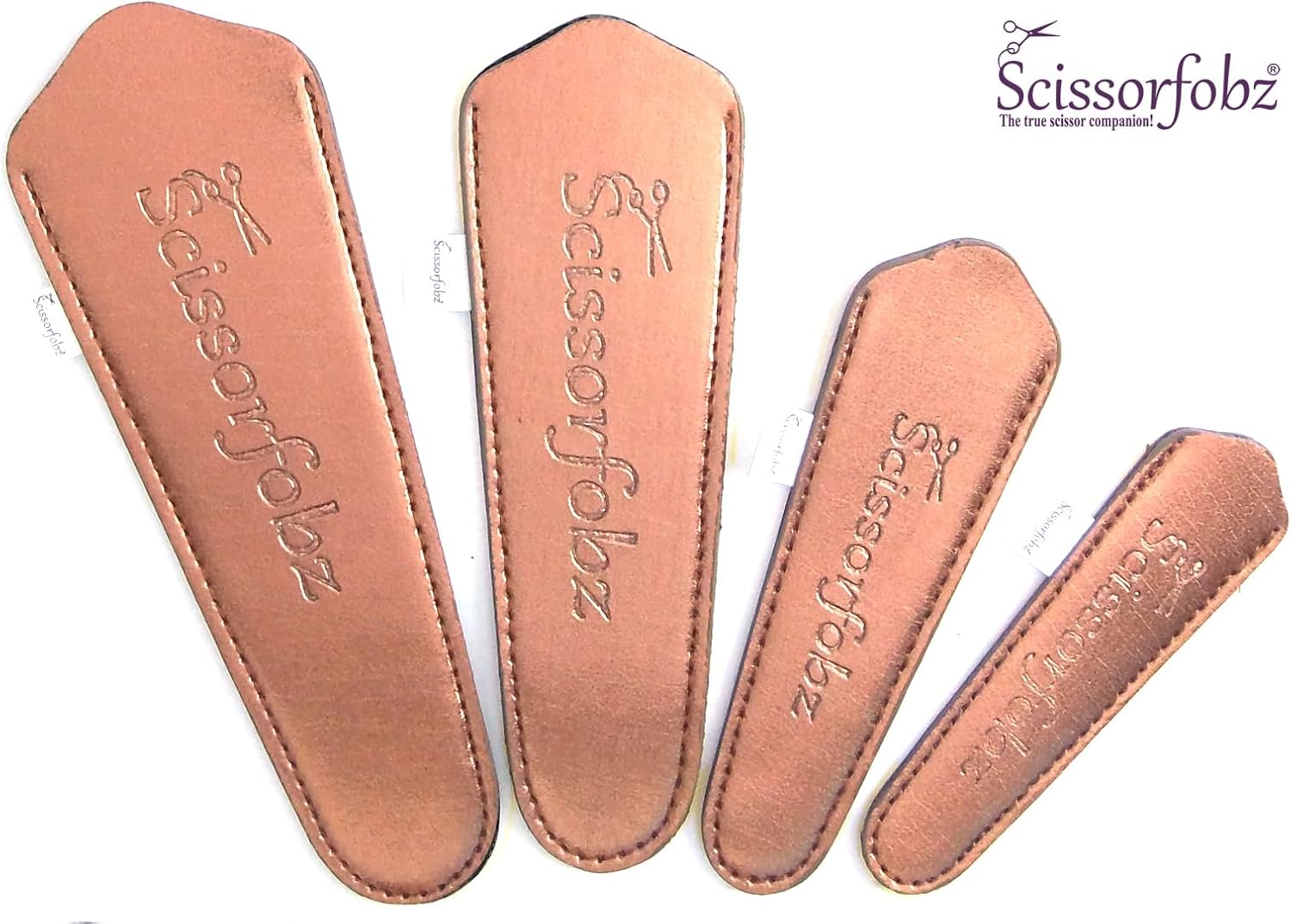 Designer Scissors Sheaths Shears Protective Covers - 4 pcs Assorted Size Value Pack - Metallic Copper Color-#SSN-4-81