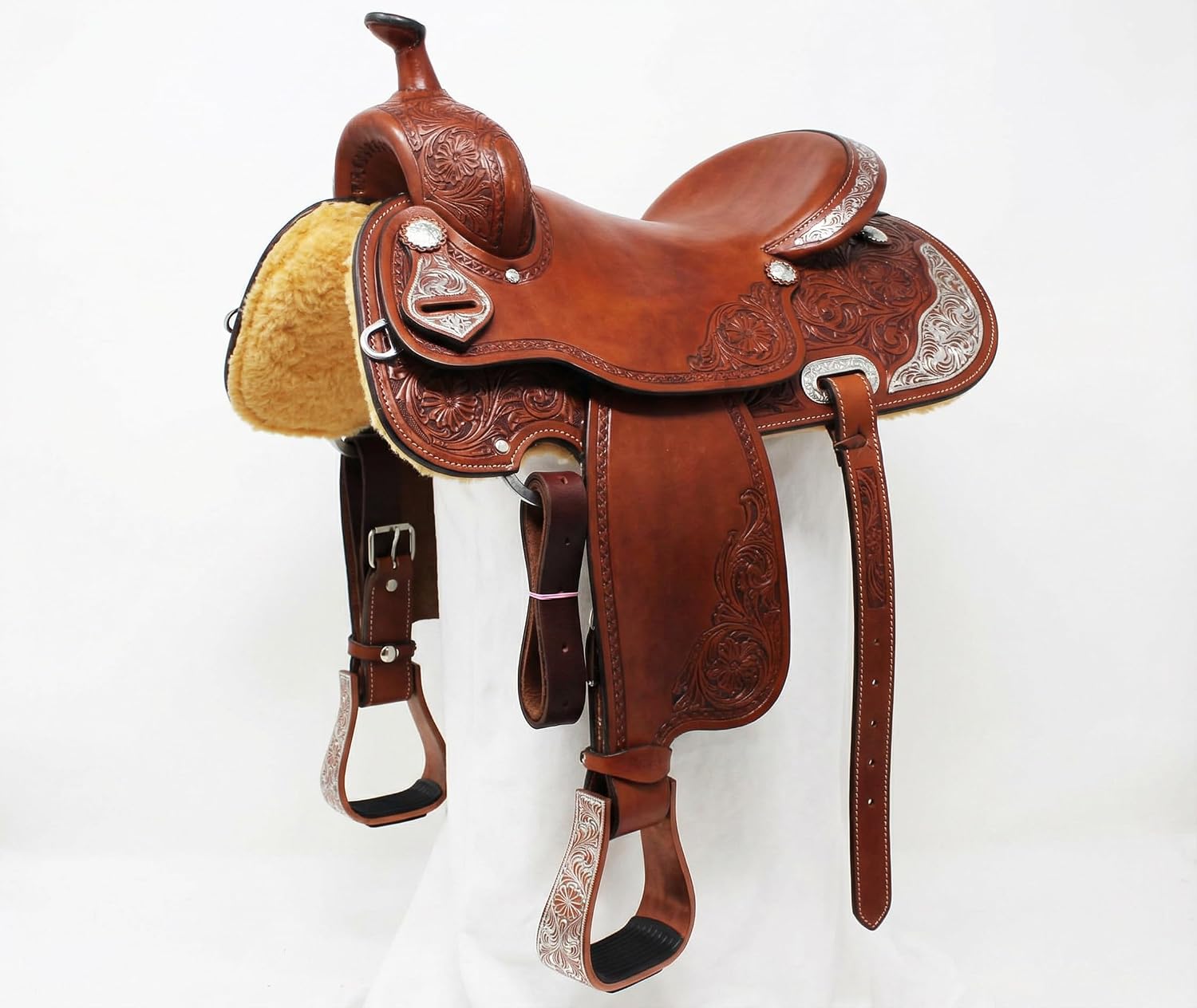 CHALLENGER Horse Western 5" Wide Barrel Racer Engraved Aluminum Show Stirrups 51177v