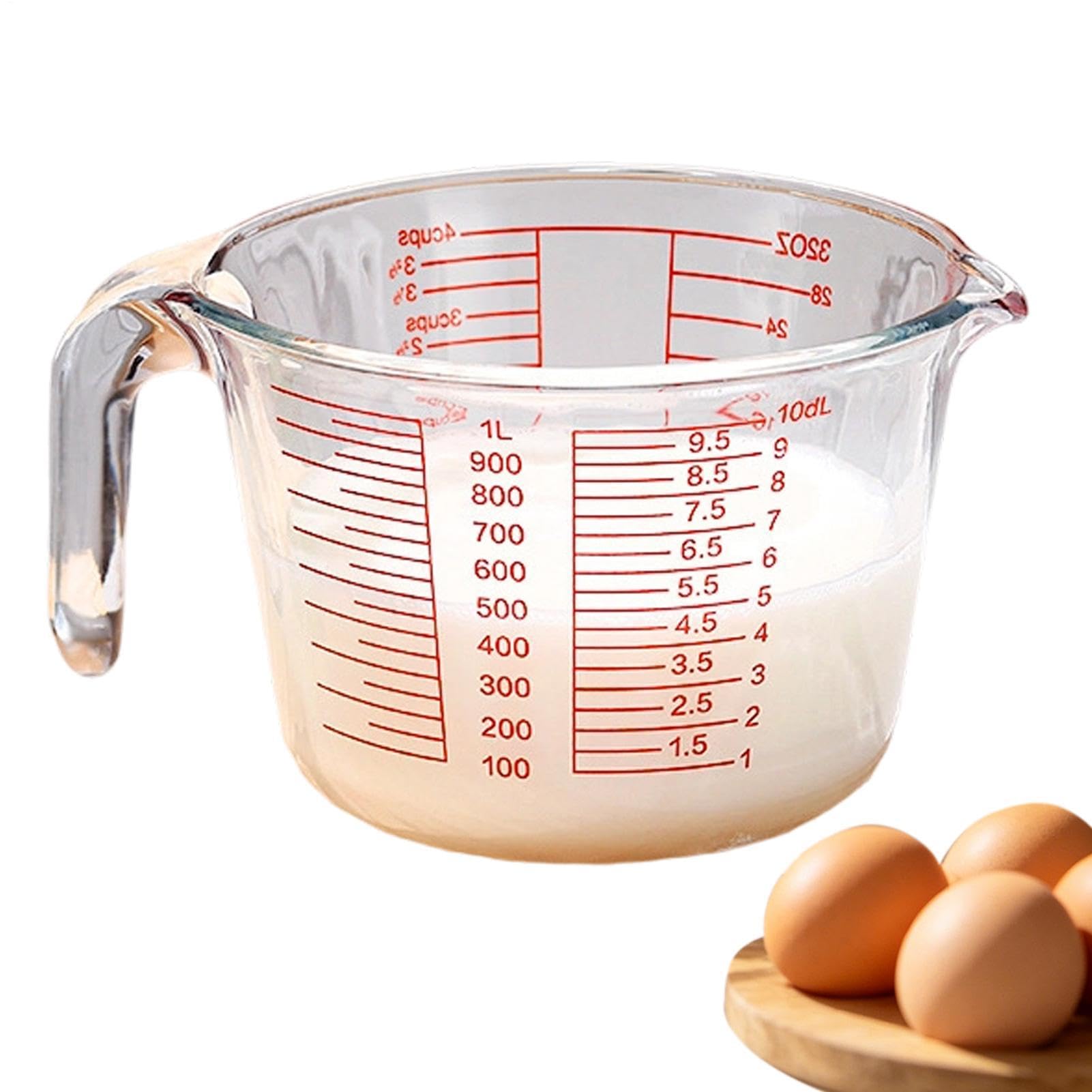 Tazas Medidoras de Vidrio Recipiente De Medición Transparente Y Portátil | Recipiente Medidor Portátil Para Horno Lavavajillas Congelador Medición Horneado Cocción Cocina Hogar Casa