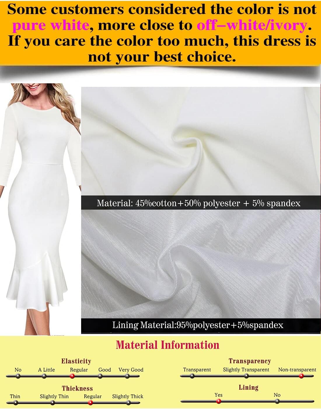 VFSHOW Womens Vintage Elegant Cocktail Party Bodycon Pencil Mermaid Midi Mid-Calf Dress - Image 7