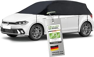 Walser Abdeckplane Auto All Weather, Abdeckplane wasserdicht, 100% wetterfeste Autoabdeckplane, Autoabdeckung Outdoor, Autoabdeckplane wasserdicht, Autoplane Halbgarage Größe 1 PKW schwarz