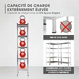 EASYmaxx Étagère pour Charges Lourdes 40 x 40 x 180 cm | Charge Maximale 875 kg et 175 kg par Niveau | Établi avec 5 Étagères Réglables | pour Cave, Garage, Salle - 3