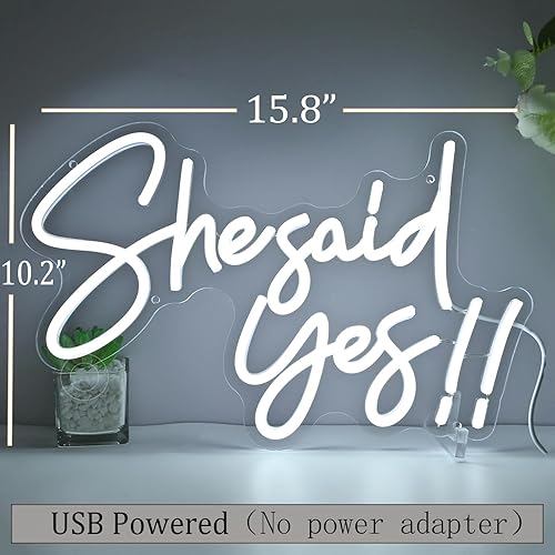 Miniatura 3 de Cartel de neón con luz LED de She Said Yes !! Propose Engagement Marry Me, letrero de decoración de pared, despedida de soltera, despedida de