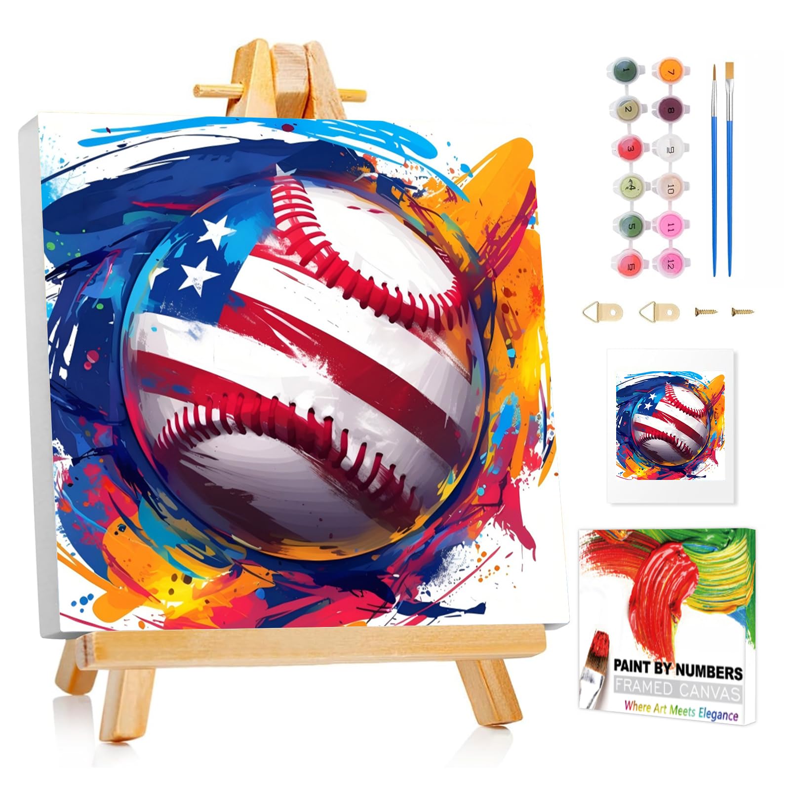 Paint by Numbers Kit for Kids - Baseball Design -1
