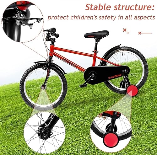 Miniatura 3 de Bicicleta para niños pequeños y niños con freno de mano y soporte, para niños y niñas de 3 a 12 años, bicicleta ligera con ruedas de entrenamiento y