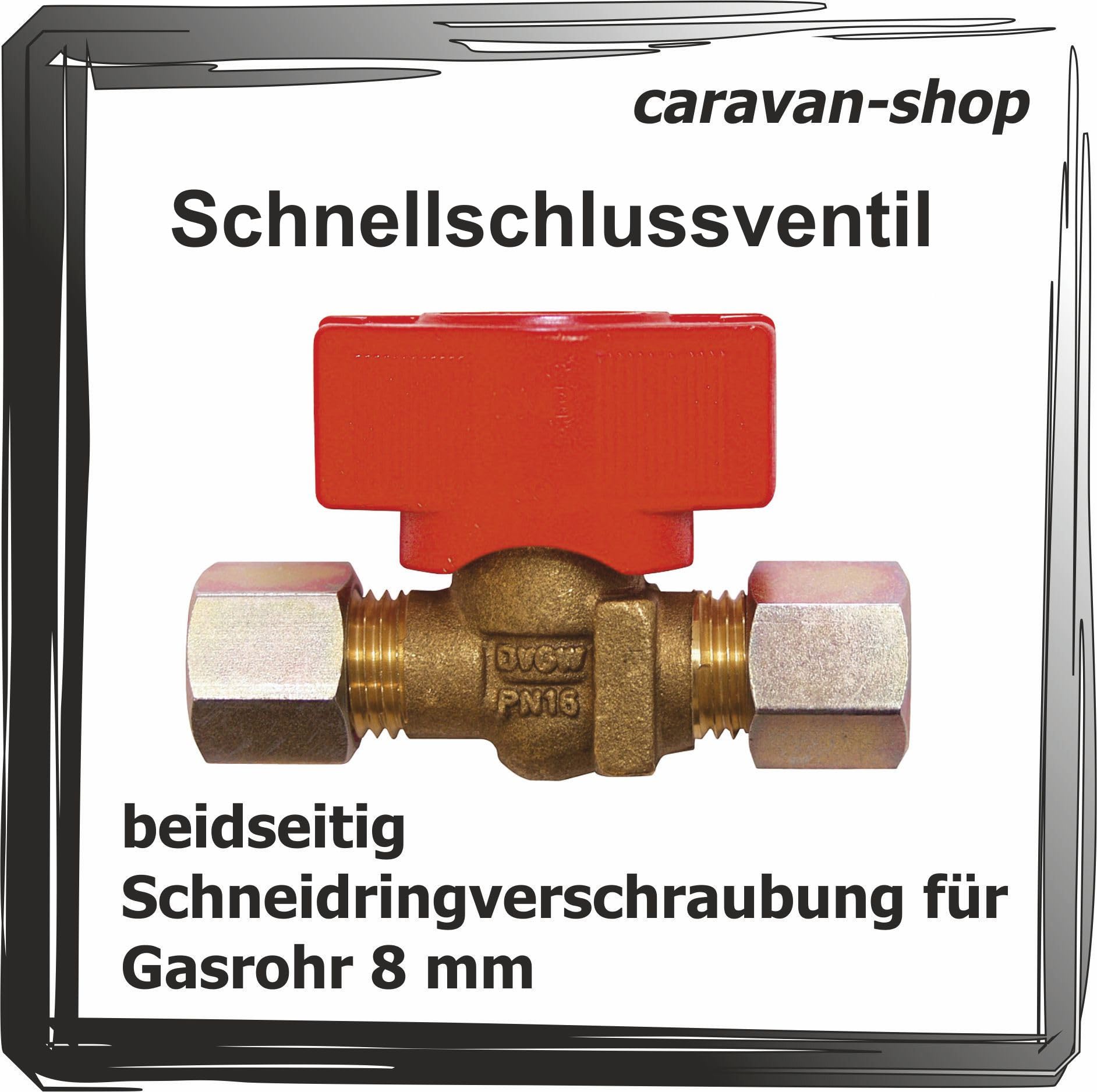 Valvola a sgancio rapido per tubo del gas 8 mm propano roulotte camper