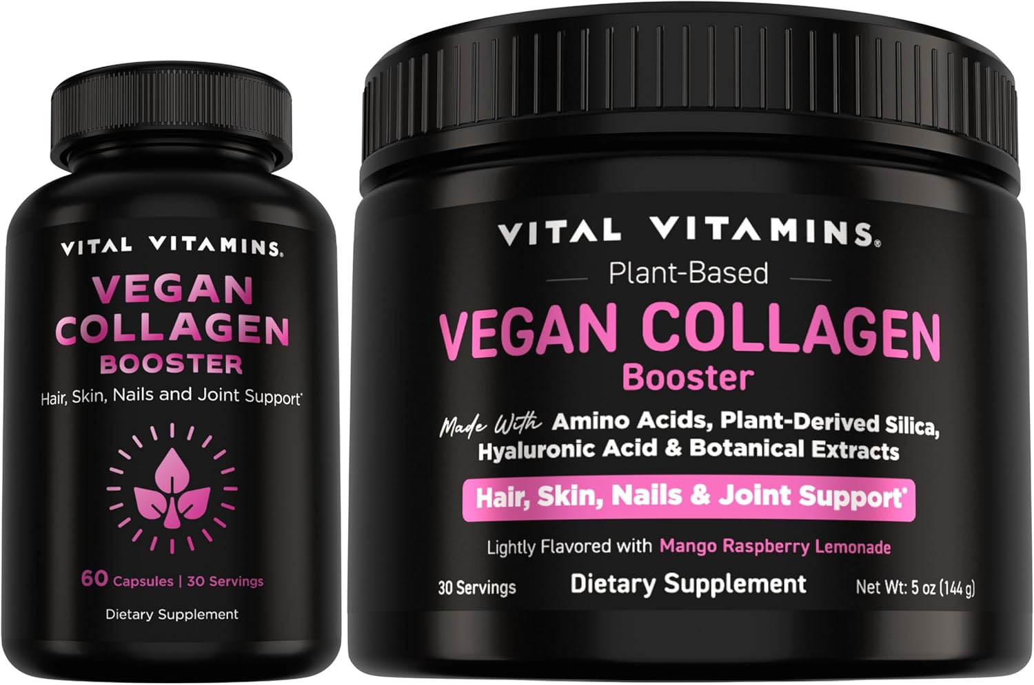 Vital Vitamins Vegan Collagen Booster Capsules + Vegan Collagen Booster Powder