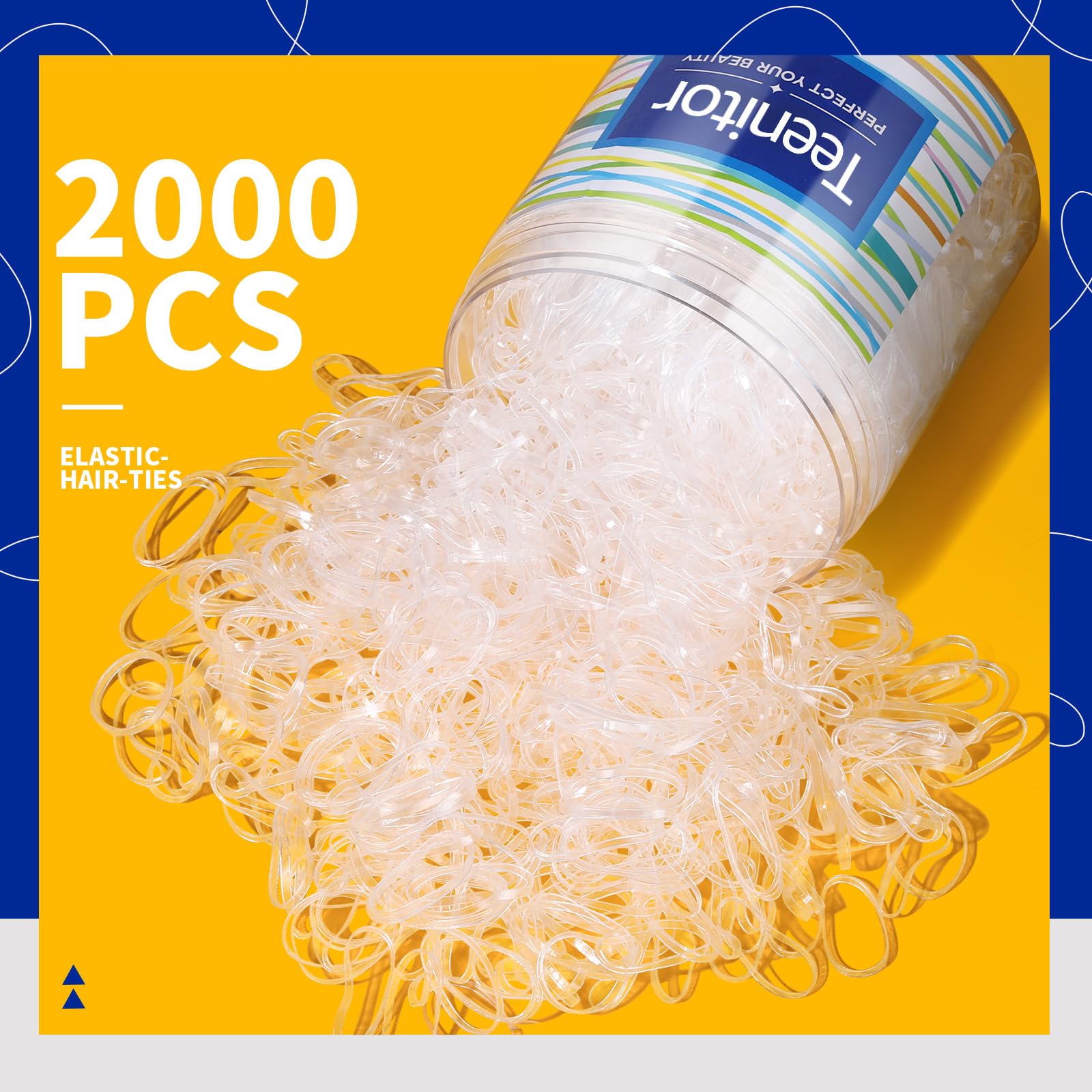 2000 Clear Hair Ties - Ponytail & Braiding Bands -2