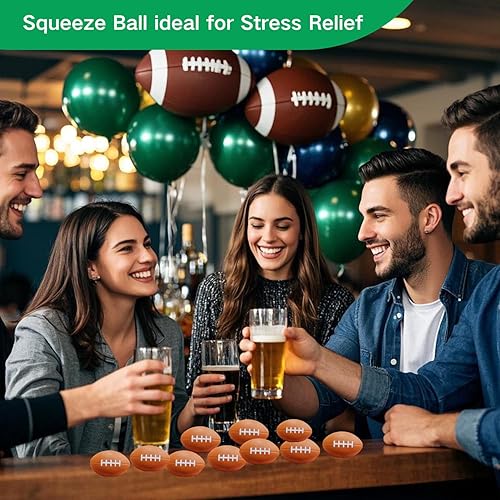 Miniatura 8 de ALISSAR Paquete de 20 mini pelotas de fútbol de 3.4 pulgadas, mini balones de fútbol de espuma para decoración de fiesta de fútbol y superbowl,